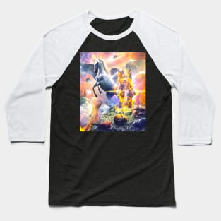 Galaxy Cat And Unicorn Pegasus In Space Baseball T-Shirt